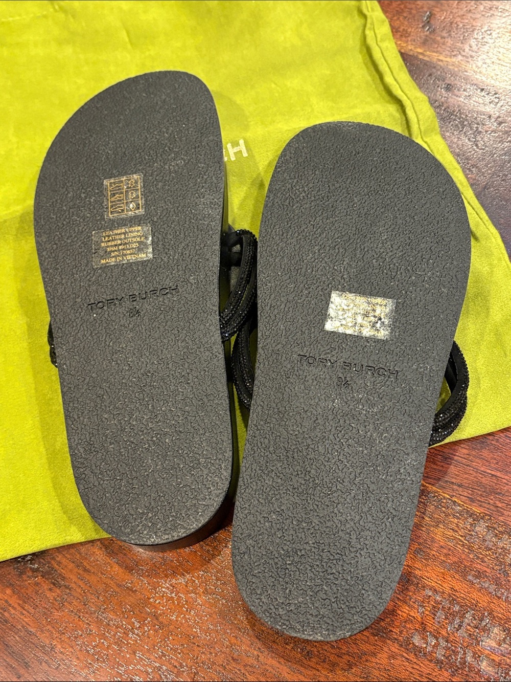 Tory Burch Miller Cloud Knotted Pave Leather Sandal in Perfect Black size 8.5 - Picture 9 of 13